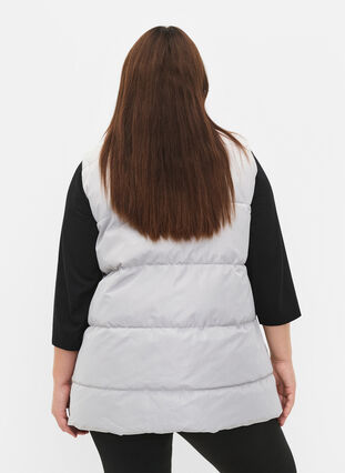 Sporty vest with a high collar and pockets, Pearl Blue, Model image number 1