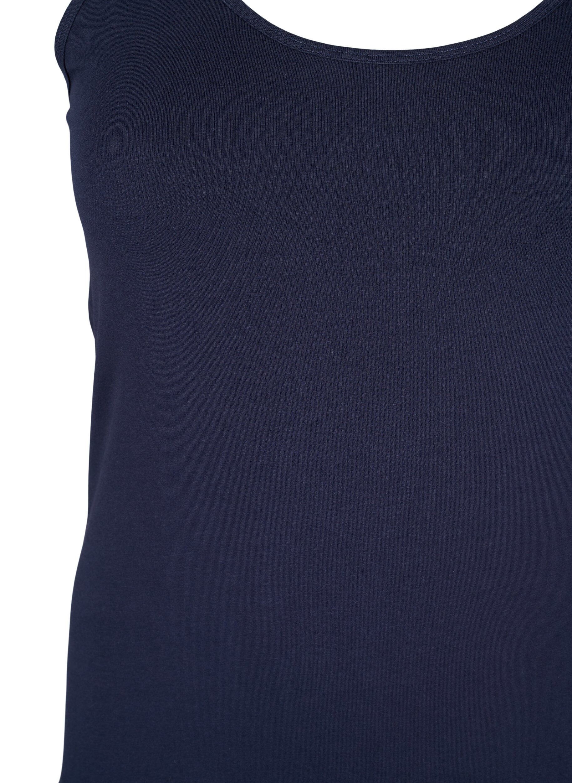 ZizzifashionSolid color basic top in cotton, Blue, Packshot image number 2