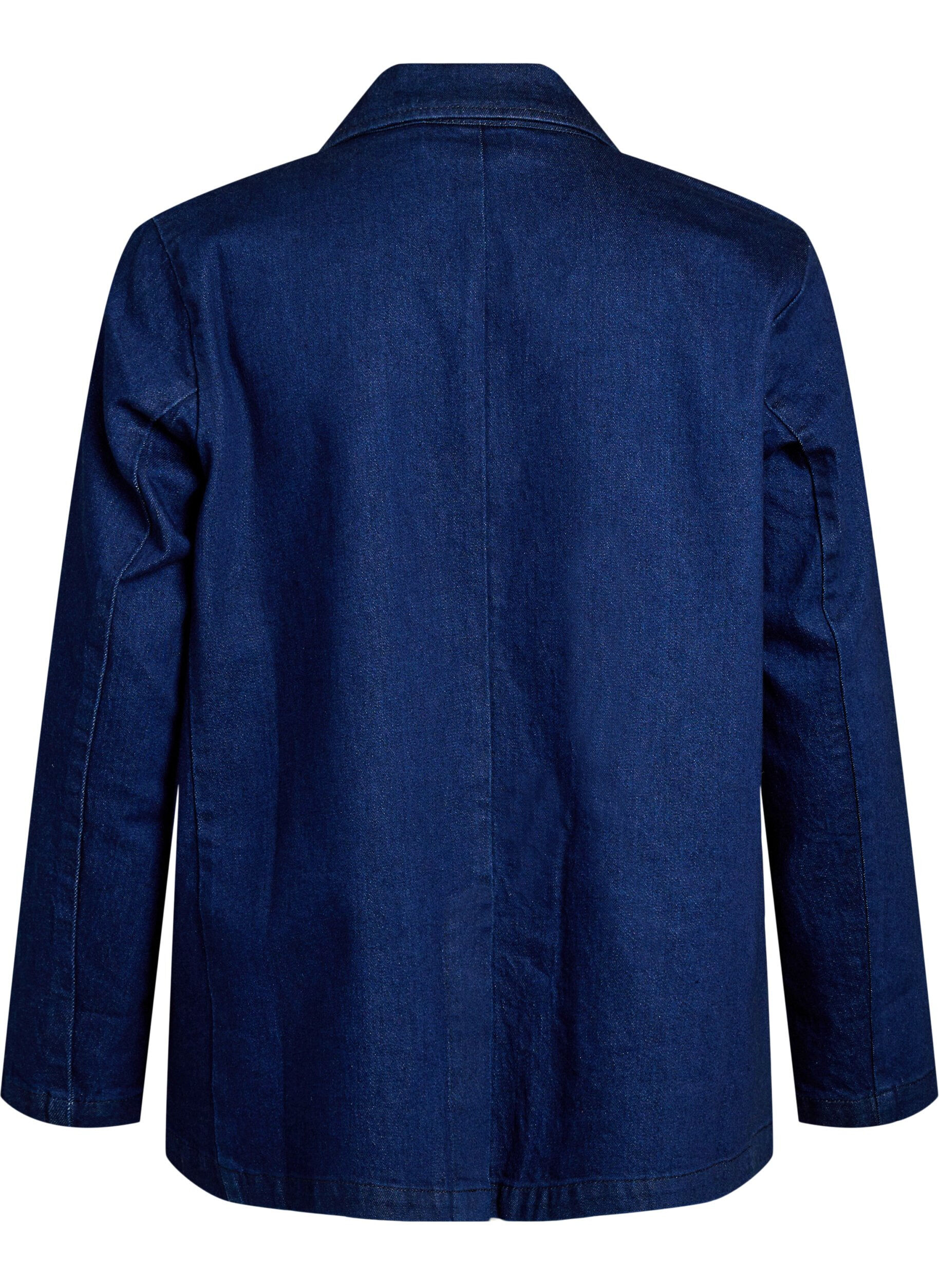 Zizzifashion Denim blazer with pockets, Blue, Packshot image number 1