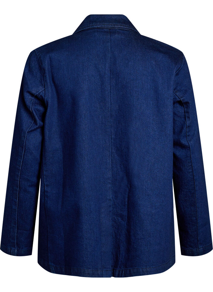Denim blazer with pockets, Blue, Packshot image number 1