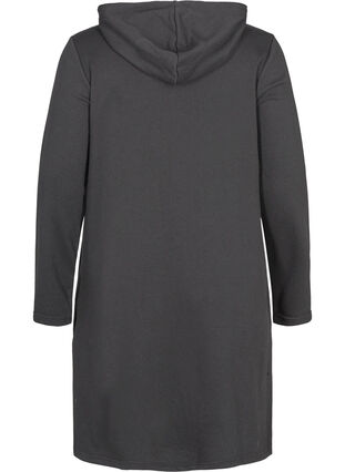 Simple sweat dress with a hood, Black, Packshot image number 1