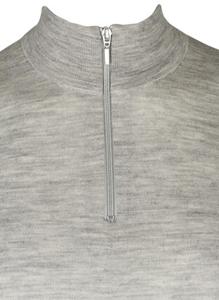 100% wool, close-fitting top, Light Grey Melange, Packshot image number 2