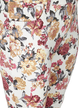 Super slim Amy jeans with floral print, White Flower AOP, Packshot image number 2
