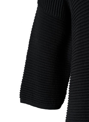 Structured knit blouse with high neck, Black, Packshot image number 2