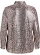 Sequin shirt with long sleeves, Brown, Packshot image number 1