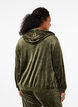 Velour cardigan with hood, Rosin, Model image number 1