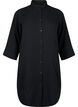 Long shirt in cotton muslin, Black, Packshot image number 0