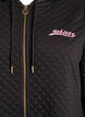 Long quilted sports cardigan with zip, Black, Packshot image number 2