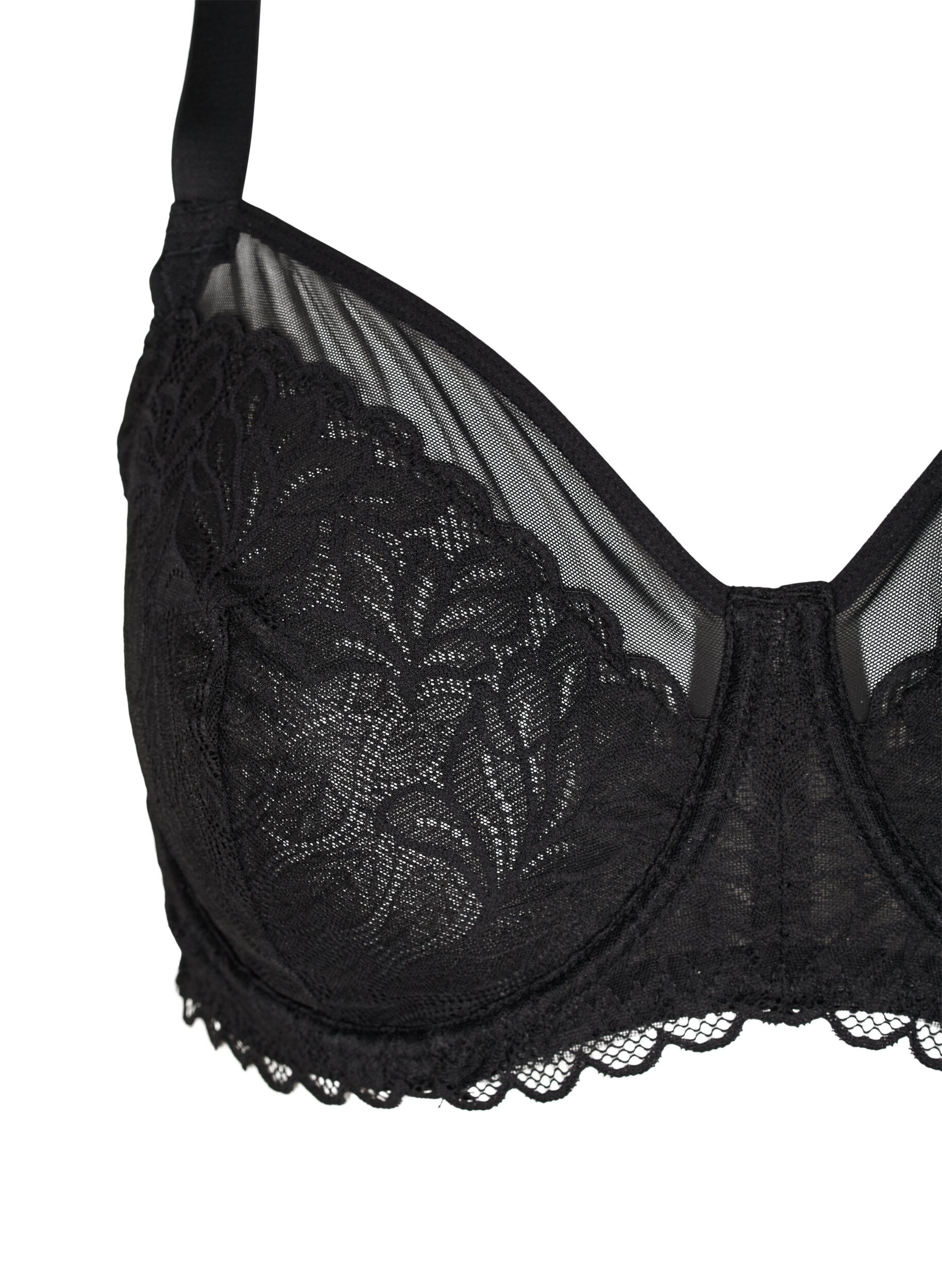 Zizzifashion Bra with lace and underwire, Black, Packshot image number 2
