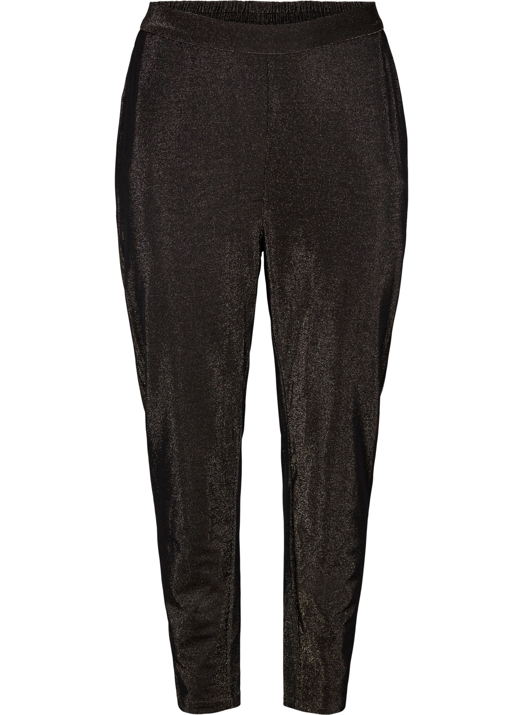 Zizzifashion Maddison pants with glitter, Black w. Lurex, Packshot image number 0