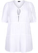 A-line viscose tunic with lace-up detail, White, Packshot image number 0