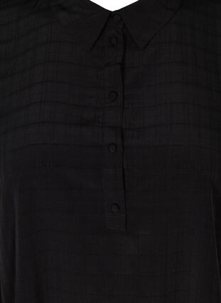 Short-sleeved textured tunic, Black, Packshot image number 2