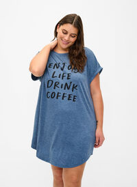 Short sleeve nightgown with text print, Vintage I.Mel. Enjoy, Model