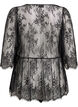 Lace top with tie detail and 3/4 sleeves, Black, Packshot image number 1