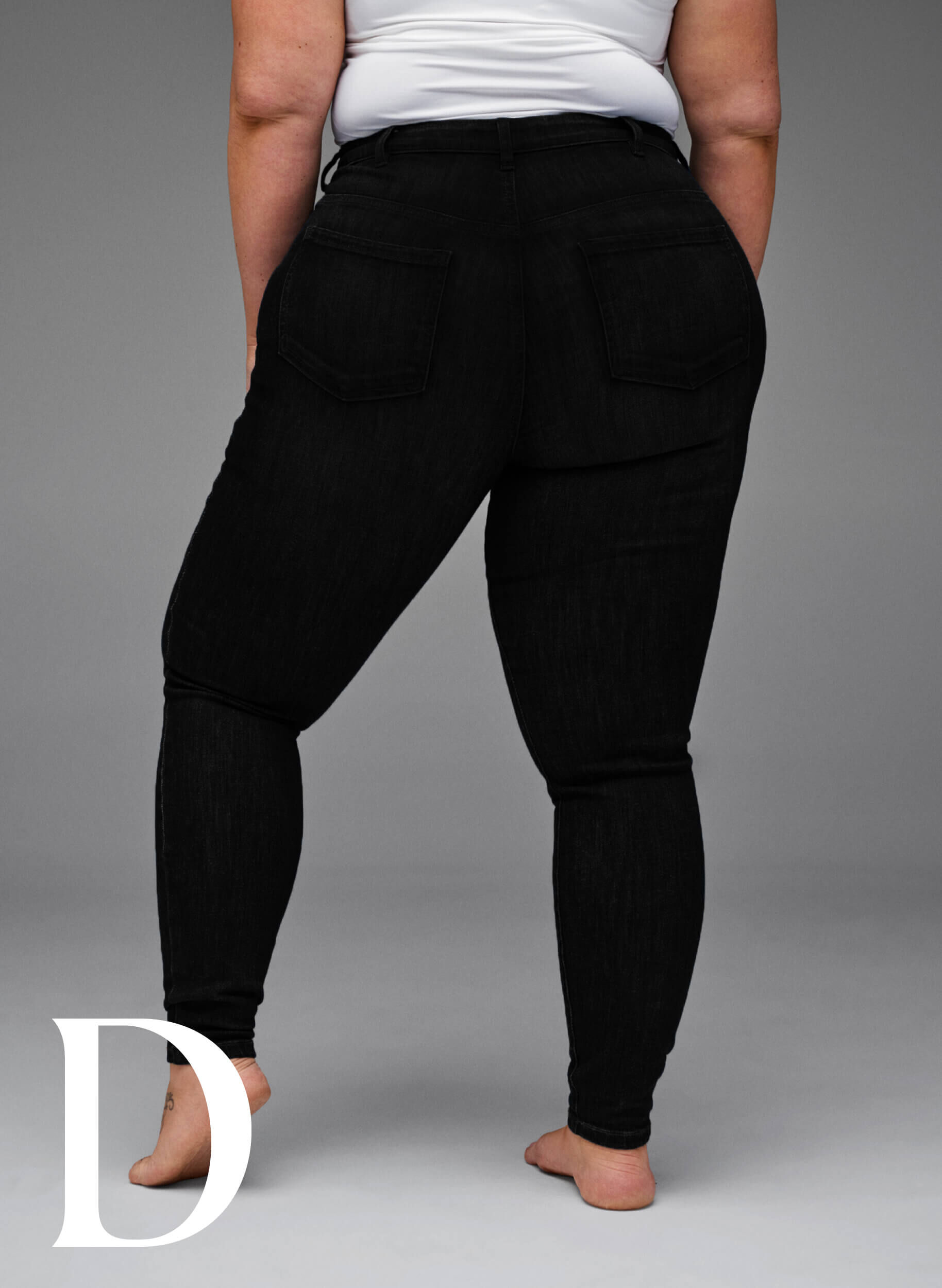 Zizzifashion Super slim jeans with high waist, Black, Model image number 9