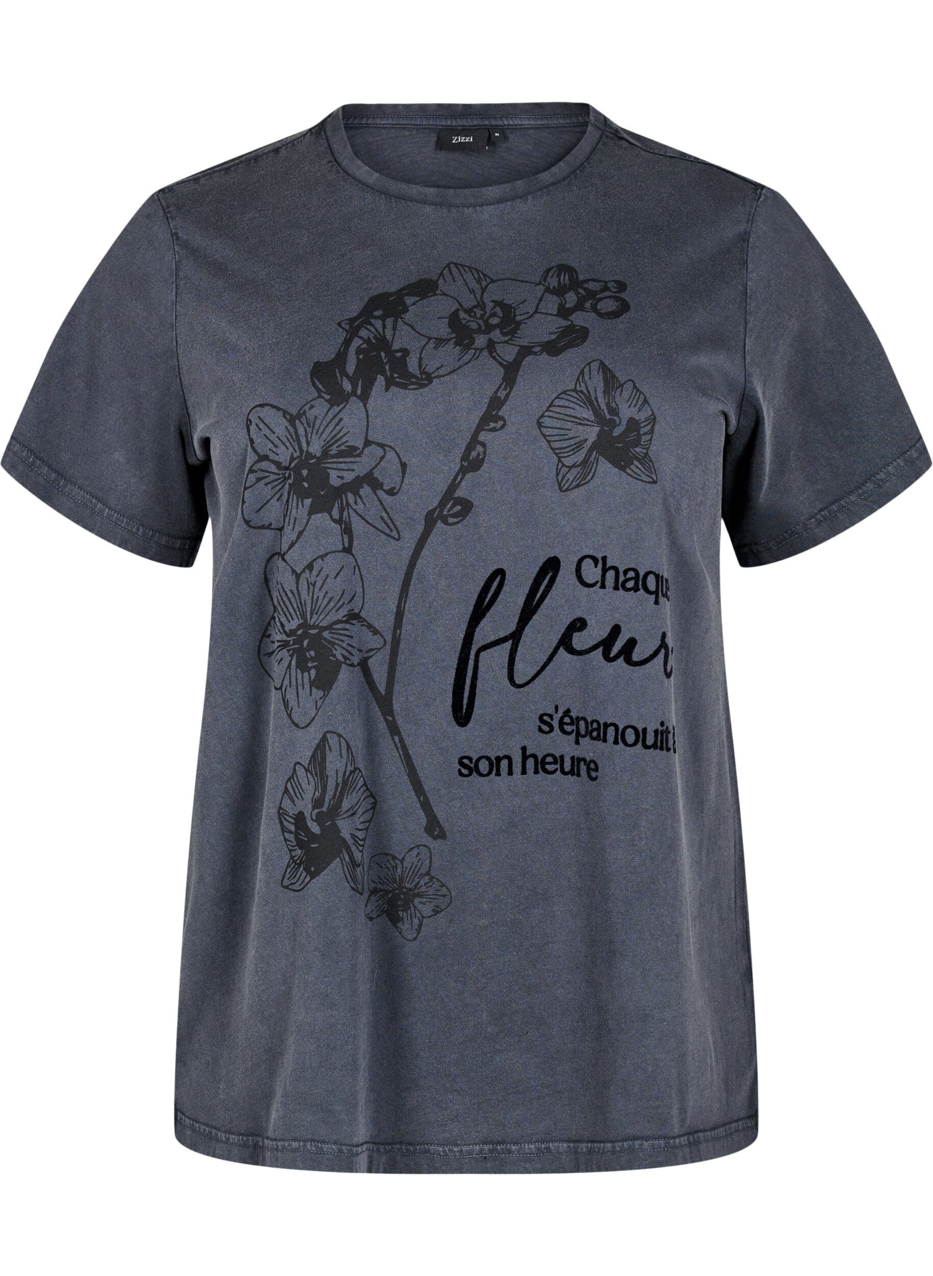 Zizzifashion Organic cotton T-shirt with print, Grey, Packshot image number 0