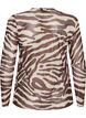 Mesh blouse with print, Brown, Packshot image number 1