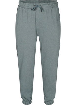 Loose sweatpants with pockets, Balsam Green Mel, Packshot image number 0
