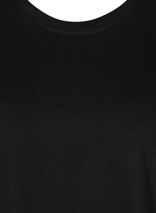 Long, short-sleeved T-shirt in cotton, Black, Packshot image number 2