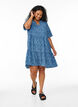 Short sleeve dress with a-line and cutlines, Blue, Model image number 1