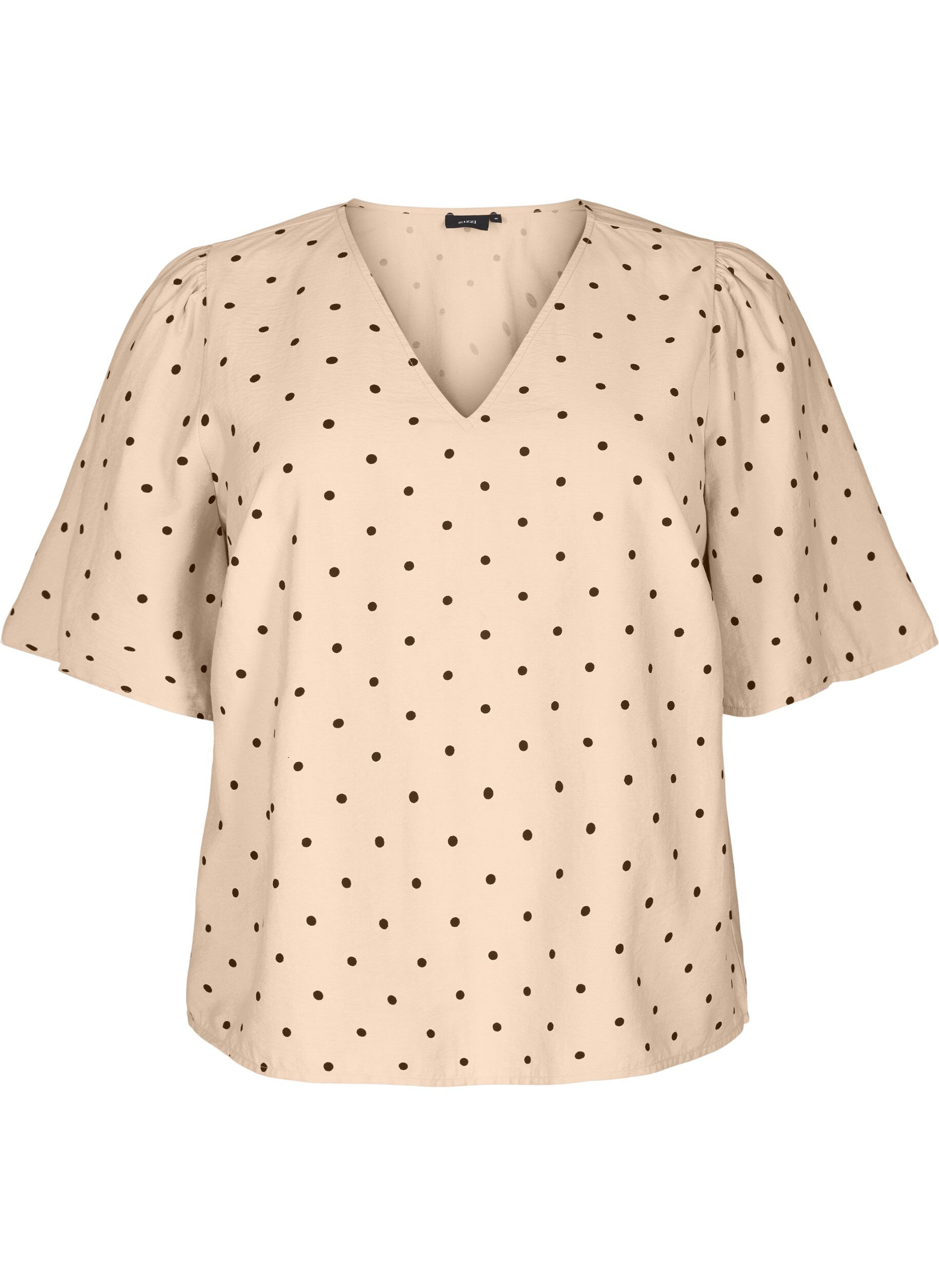 Blouse with loose sleeves and a v-neck