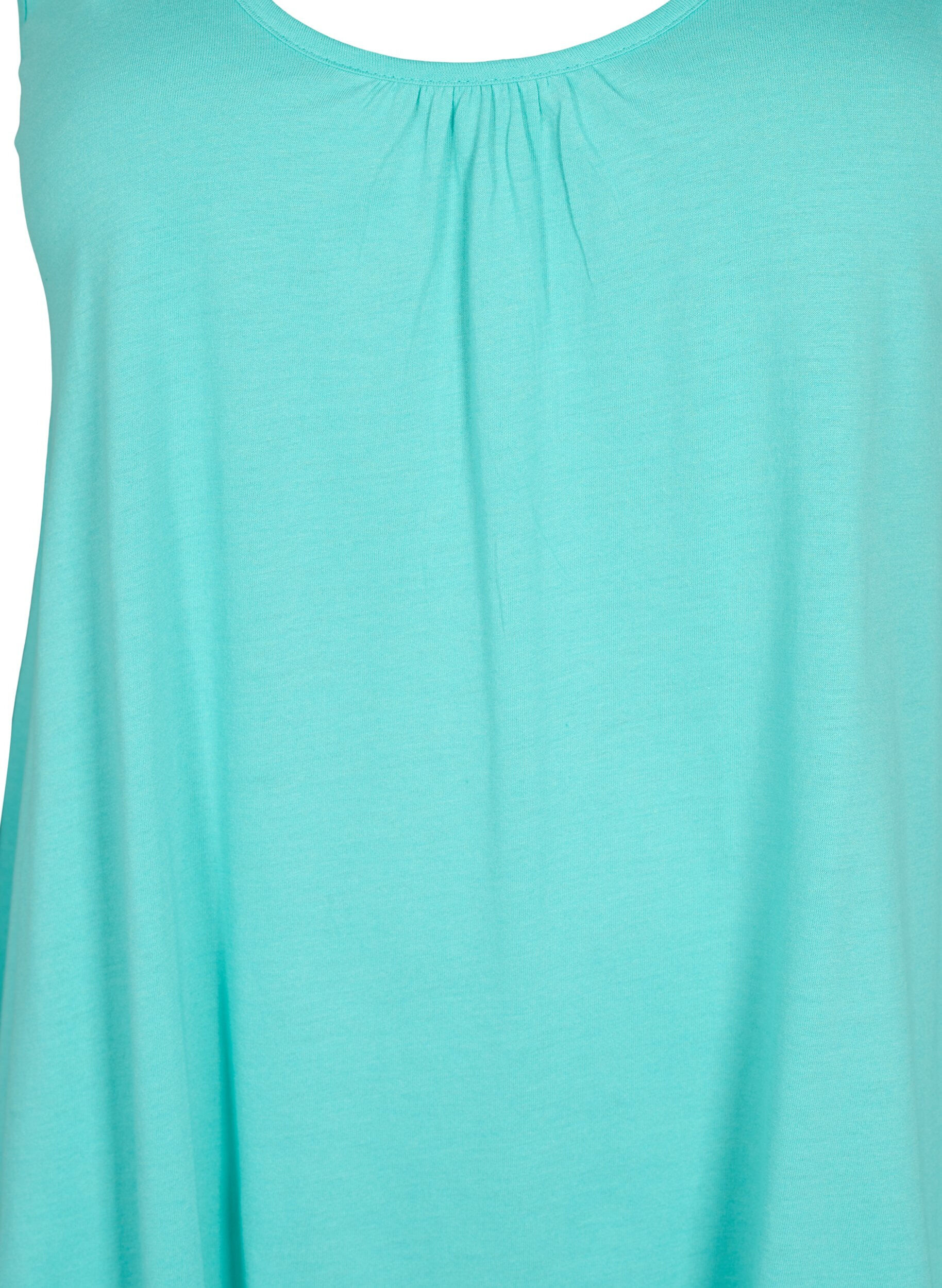 Zizzifashion Top with a-shape and round neck, Turquoise, Packshot image number 2