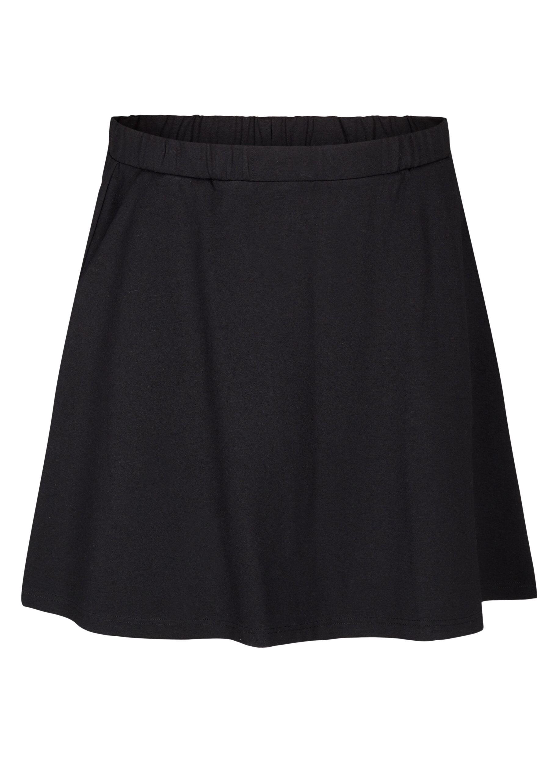 Zizzifashion Skater skirt in viscose, Black, Packshot image number 0