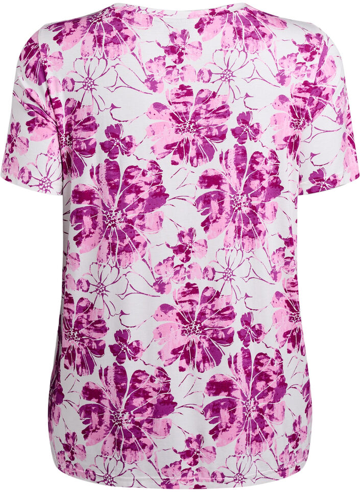 T-shirt with floral print, Pink, Packshot image number 1