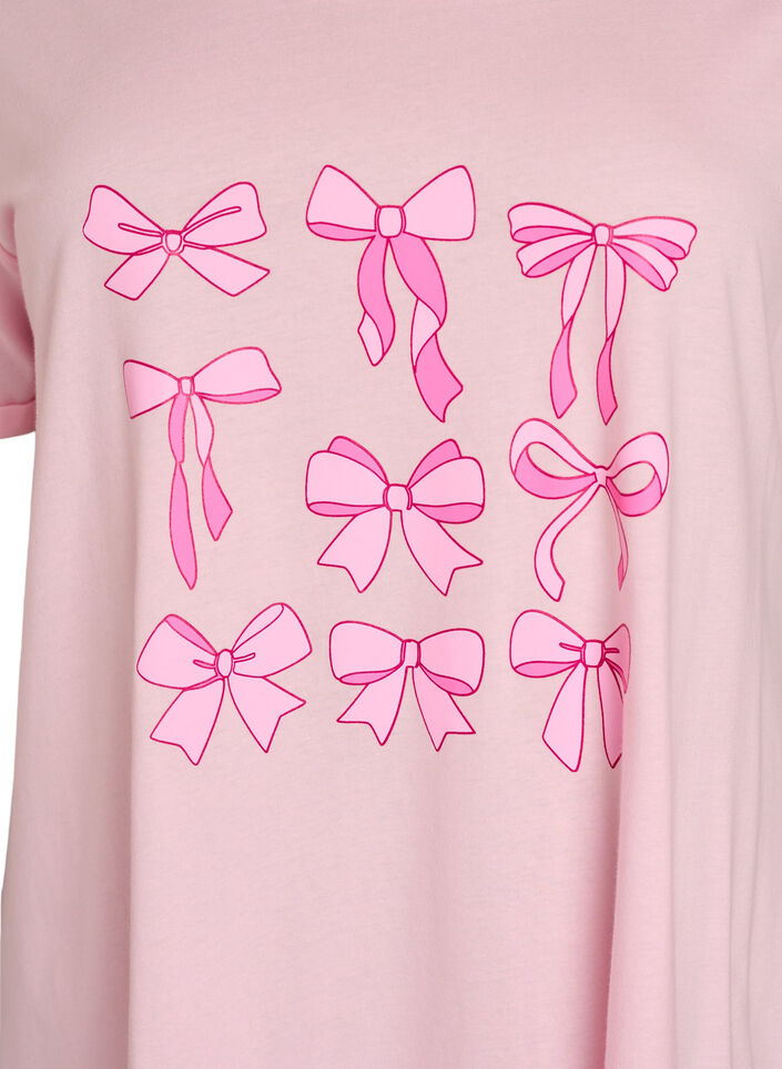 Short-sleeved nightgown in organic cotton, Rose, Packshot image number 2