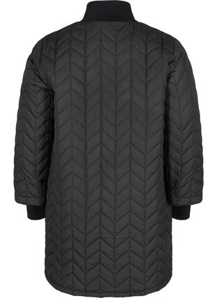 Quilted lightweight thermal jacket with pockets, Black, Packshot image number 1