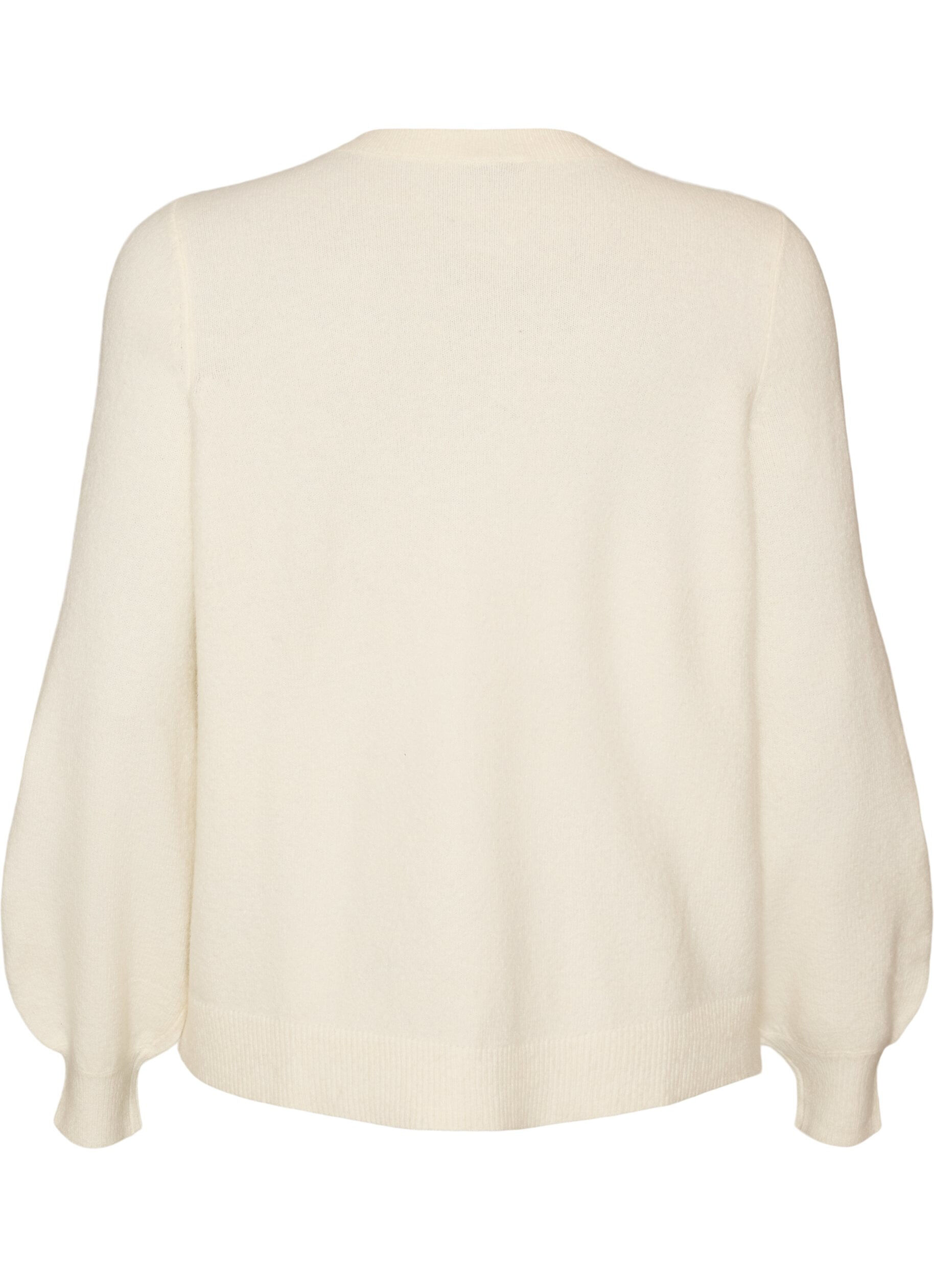 ZizzifashionCardigan in soft knit with gold-coloured buttons, Vanilla, Packshot image number 1