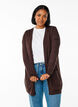 Long knitted cardigan in a viscose blend, Brown, Model image number 0