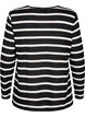 Blouse with stripes and long sleeves, Black Sand Stripe, Packshot image number 1