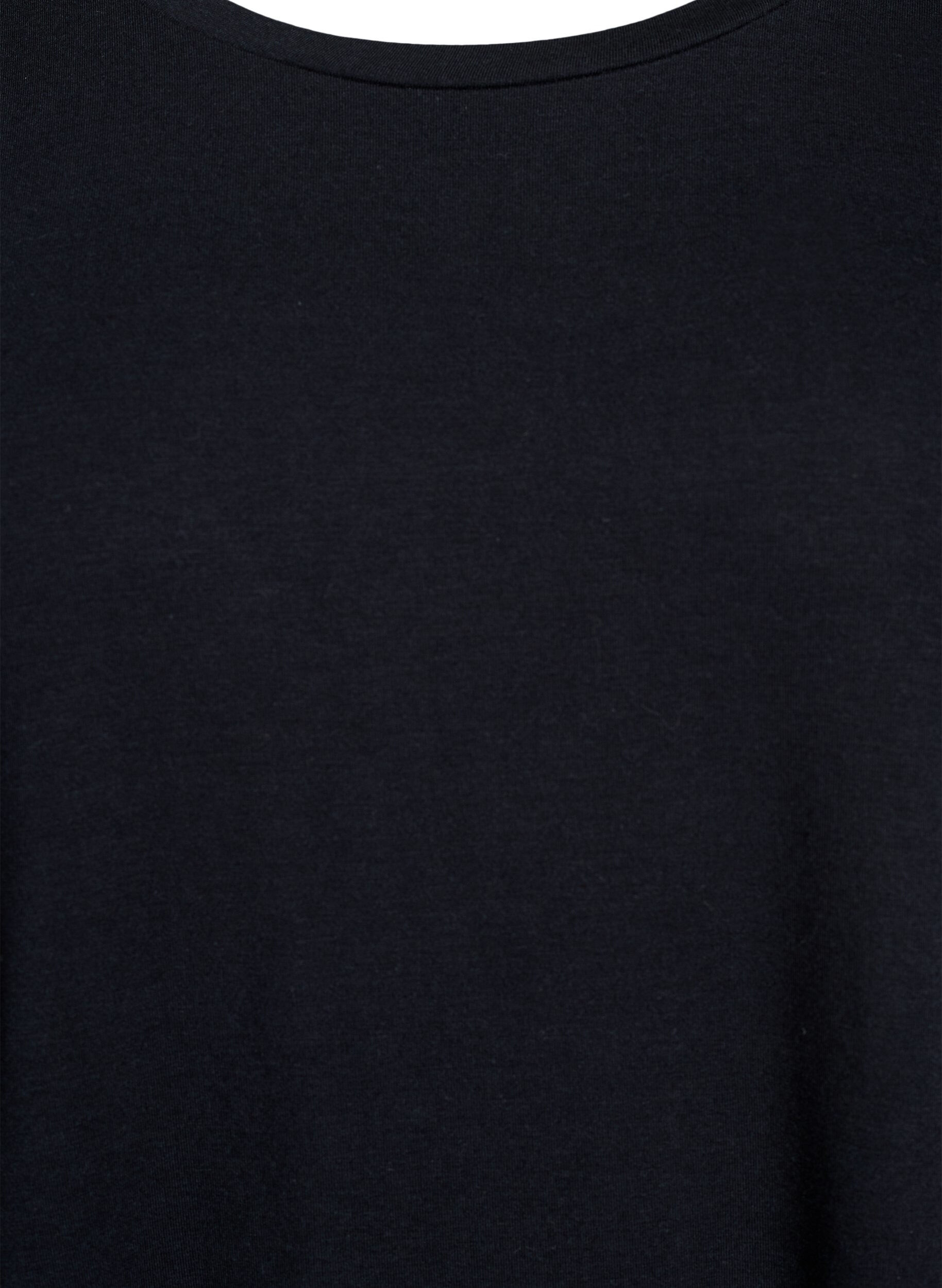 Zizzifashion Loose t-shirt with round neck, Black, Packshot image number 2