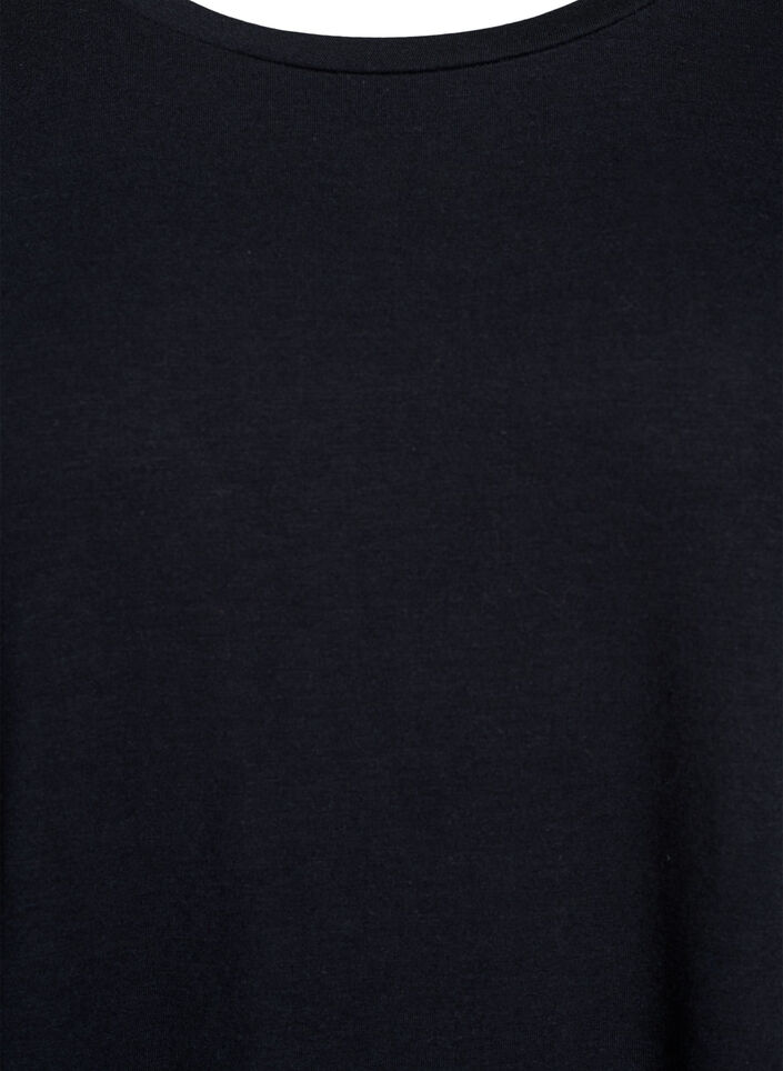 Loose t-shirt with round neck, Black, Packshot image number 2