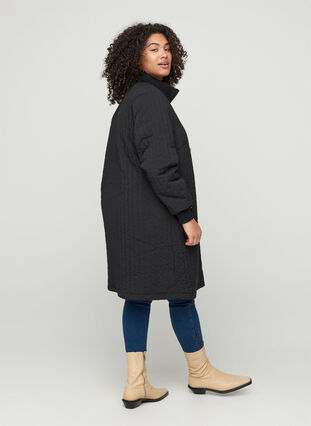 Jacket with pockets and a high neck, Black, Model image number 1