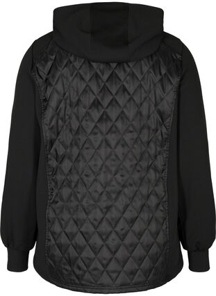 Hooded exercise jacket with pockets, Black, Packshot image number 1