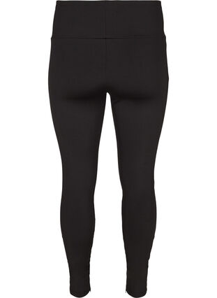 Solid colour leggings with zip, Black, Packshot image number 1