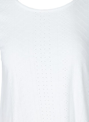 T-shirt with broderie anglaise, White, Packshot image number 2