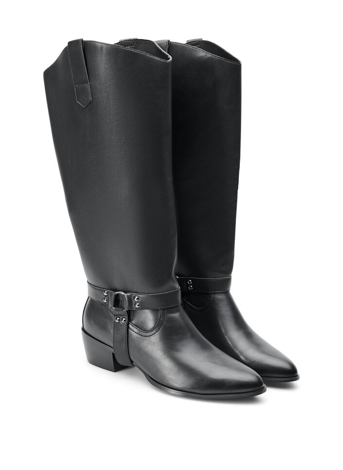 High boot with detachable shaft, Black, Packshot image number 1