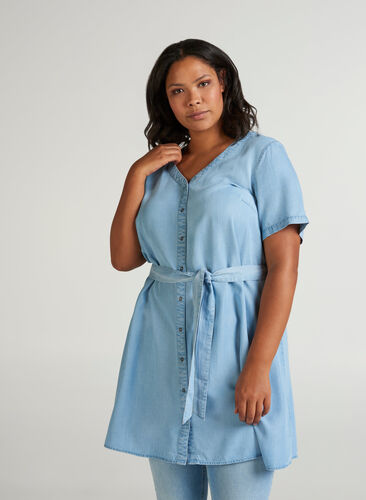 Denim dress, Light blue denim, Model image number 0