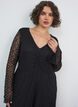 Lace dress with trumpet sleeves and an A-line shape, Black, Model image number 2