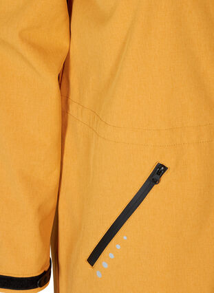 Long, hooded softshell jacket, Spruce Yellow, Packshot image number 3