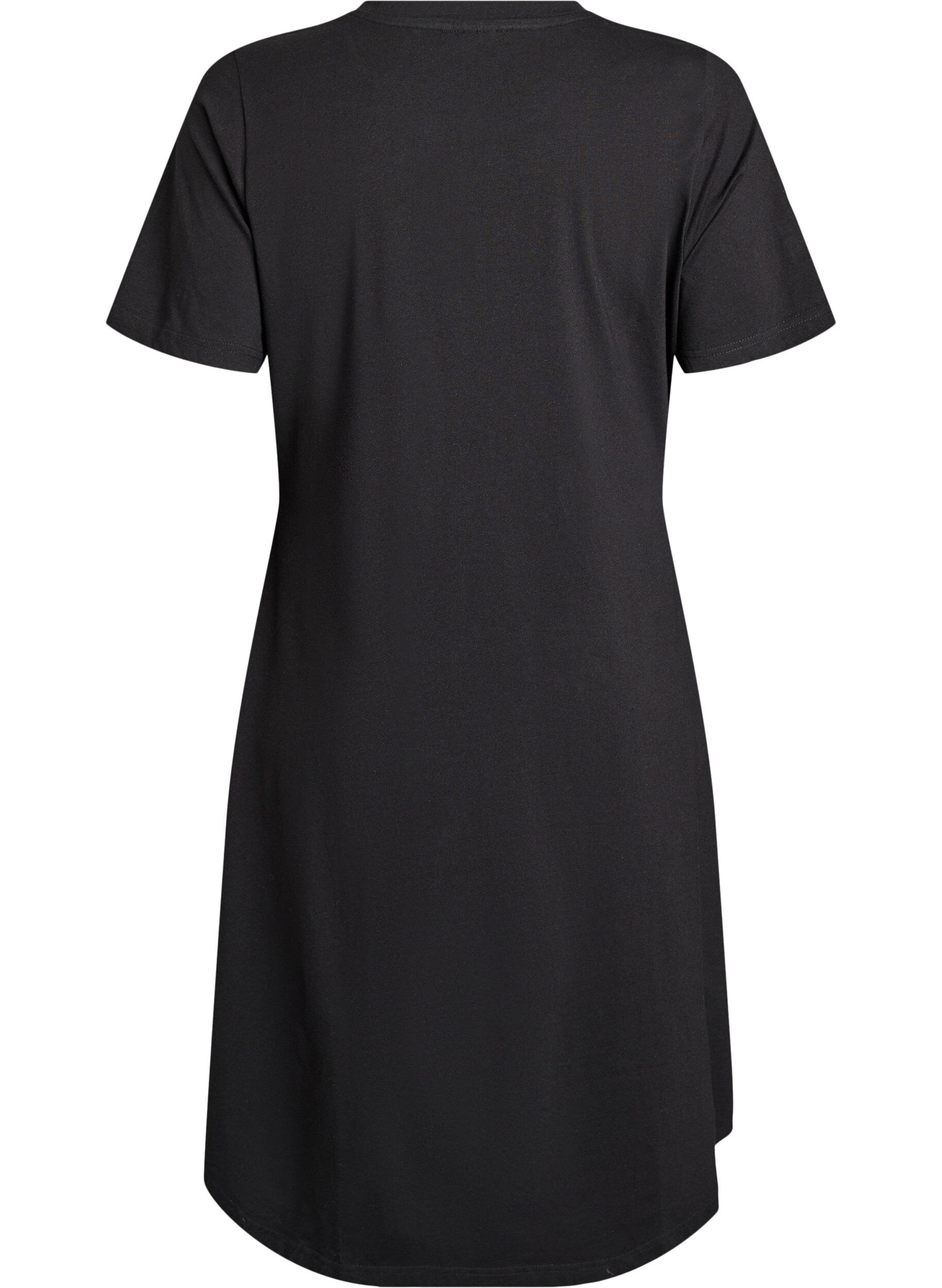 Zizzifashion Cotton dress with twist detail, Black, Packshot image number 1