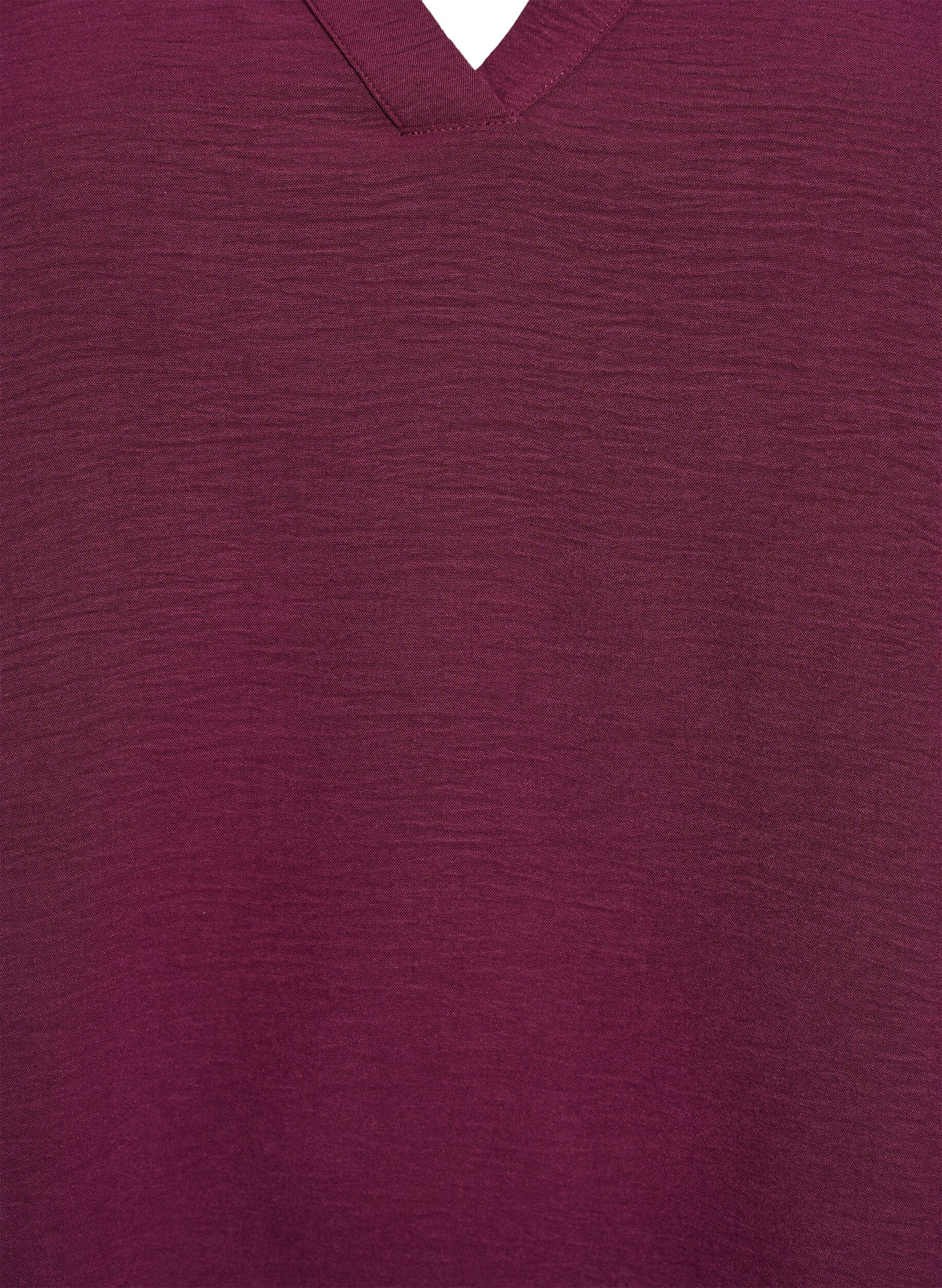 Zizzifashion FLASH - Blouse with 3/4 sleeves, Dark Bordeaux, Packshot image number 2
