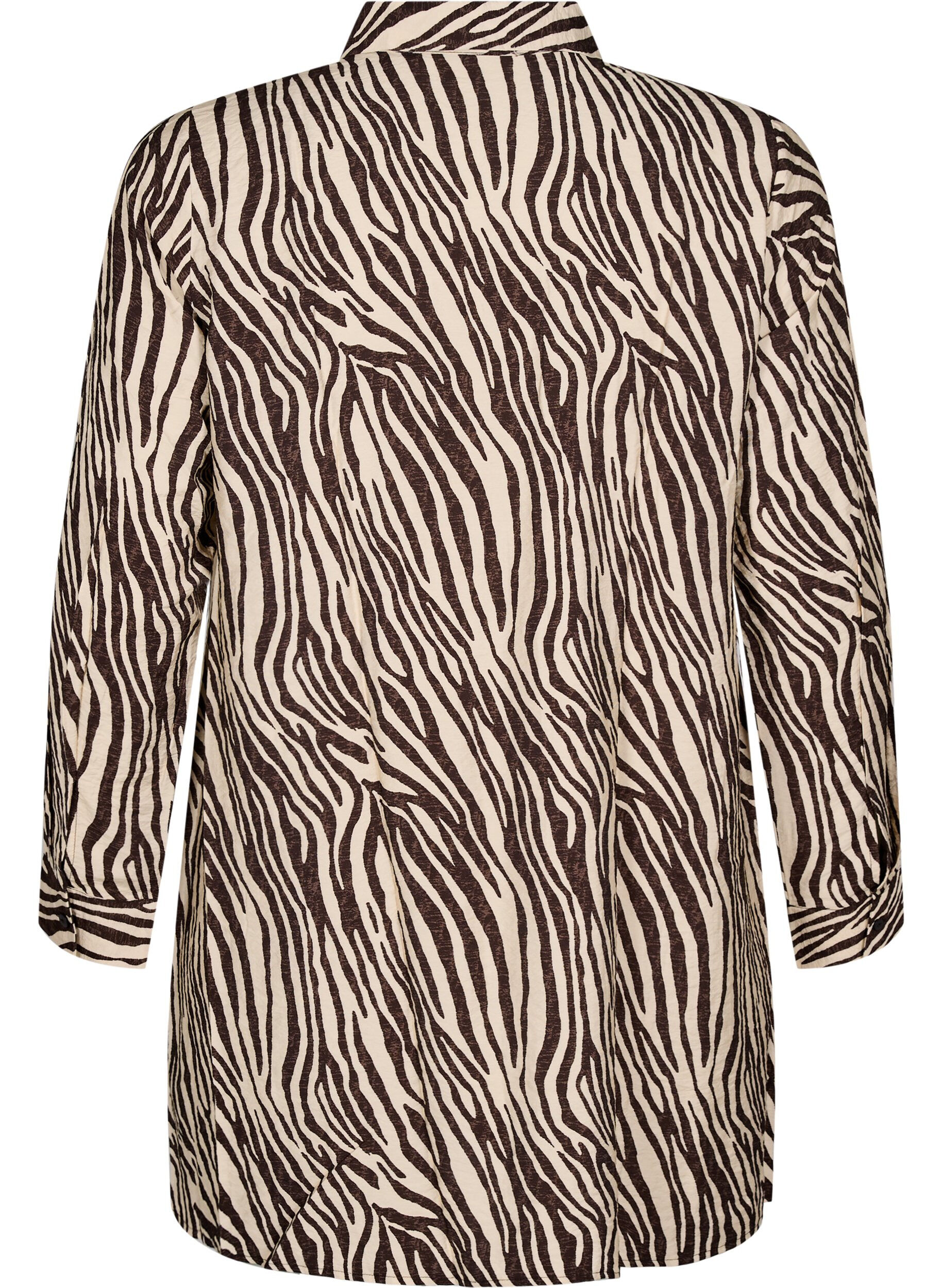 Zizzifashion Long zebra print shirt, Brown, Packshot image number 1