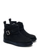 Short wide fit boot in suede, Black, Packshot image number 1