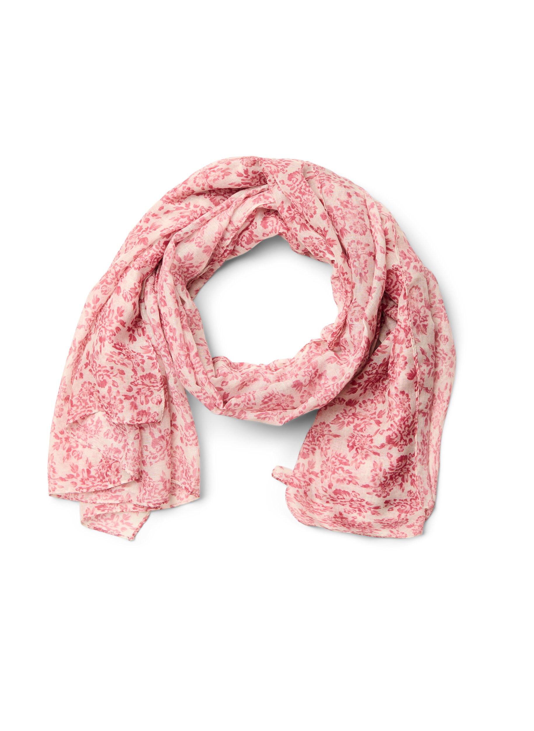 Long scarf with floral pattern