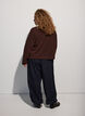Teddy jacket with a round neck and buttons, Brown, Model image number 2