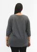 Blouse with pearls and 3/4 sleeves, Dark Grey Melange, Model image number 1